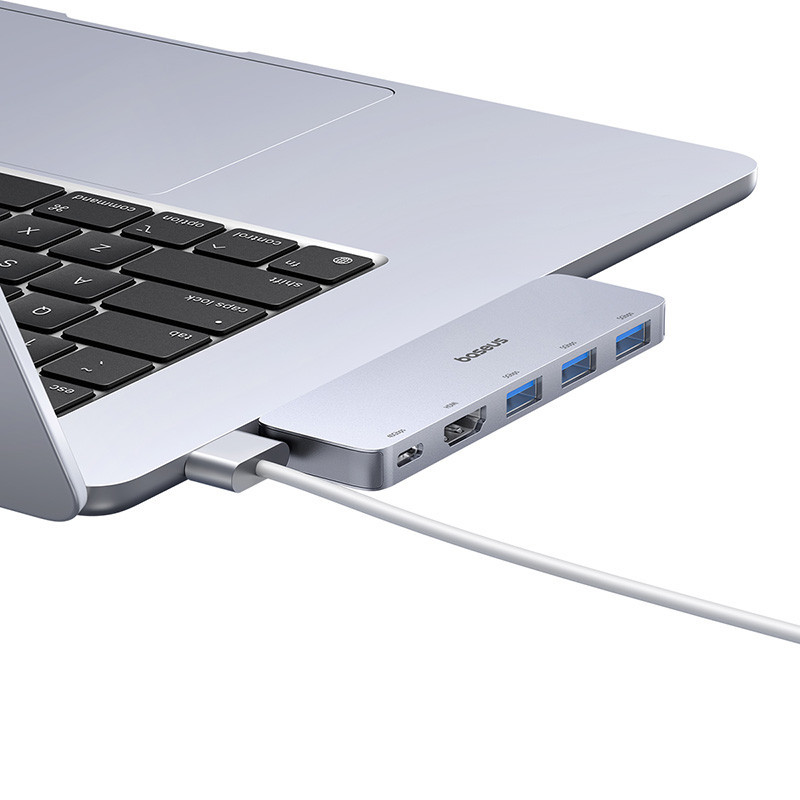 USB-хаб Baseus UltraJoy Series 5-Port HUB Space Grey (USB-C*2 to USB-C 40Gbps*1+HDMI 4K@30Hz*1+USB3.0*3） Одеса - фото 6