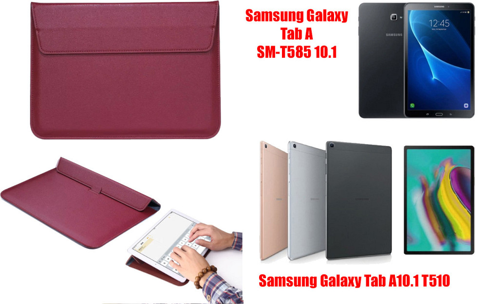 Чехол-конверт VitoCase для Samsung Galaxy Tab A T585, T510, с функцией подставки для планшета Бордовый Киев - изображение 1