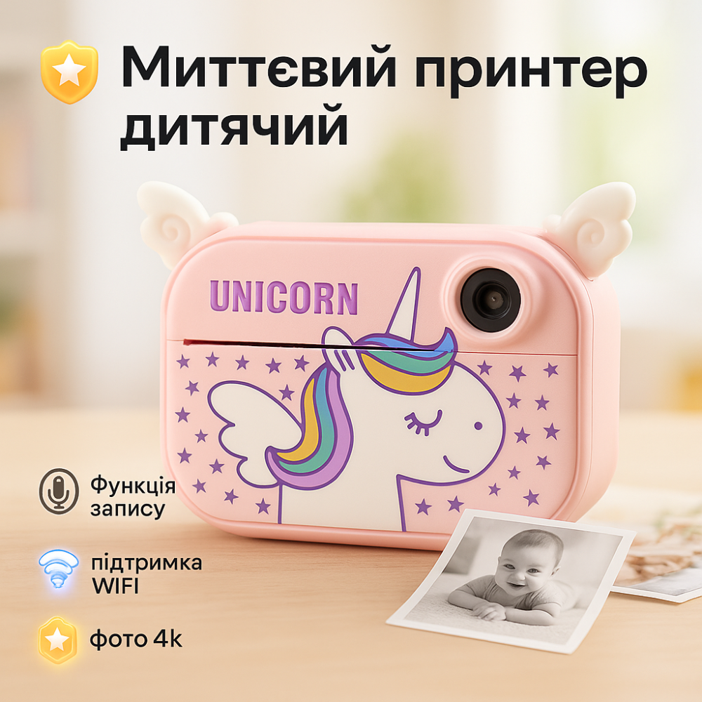 Фотовидеокамера детская, Фотоапарат с мгновенной печатью для ребенка Принтер для печати детей YO-90 Львов - изображение 9