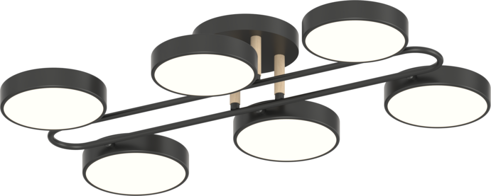 VALESO Люстра VALESO -6 чорний+дерево Коломия - фото 1