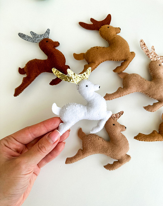 Новогодняя герлянда из фетра ручной работы - Санта и олени. Киев - изображение 6