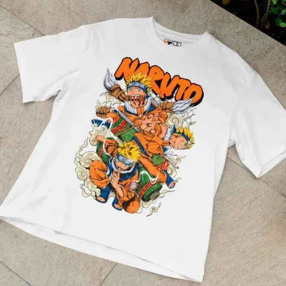Футболка чоловіча з  принтом Наруто Теневые клоны W Розмір 48 Anime0053 Дніпро