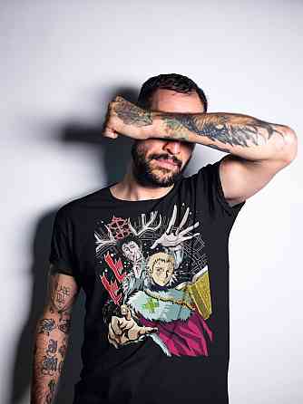 Футболка для хлопчика з аніме принтом Чорна конюшина оверсайз (зріст від 165 до 180) Чорний AnimeJ0271m Дніпро