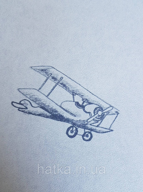 Обои флизелиновые эко Decoprint Sweet Dreams 0.53х10 детские самолеты серые бежевые с серебром на серо голубом Киев - изображение 2