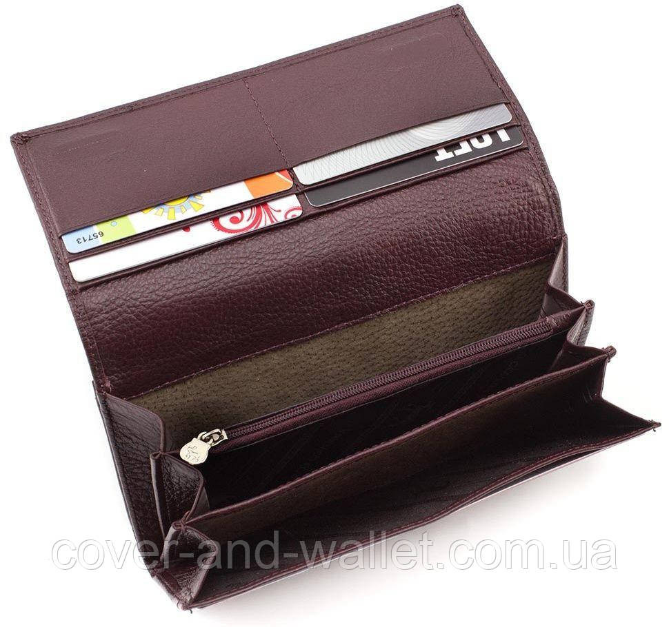 Женский большой кошелёк с отделом для визиток из натуральной кожи (коричневый ) Marco Coverna Киев - изображение 3
