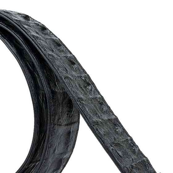 Ремень классика из натуральной кожи крокодила CROCODILE LEATHER 18018 Черный Киев