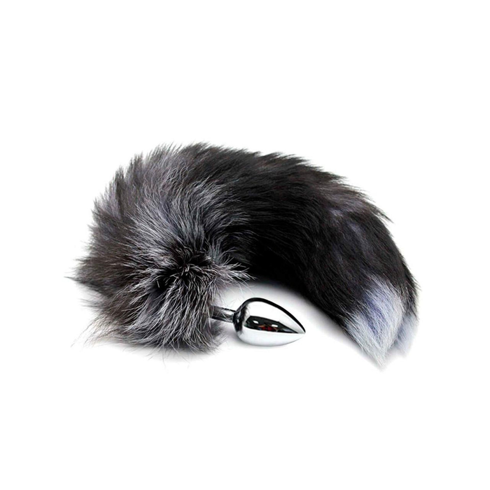 Металева анальна пробка Лисячий хвіст Alive Black And White Fox Tail S, діаметр 2,9 см Sex Aura Київ - фото 1