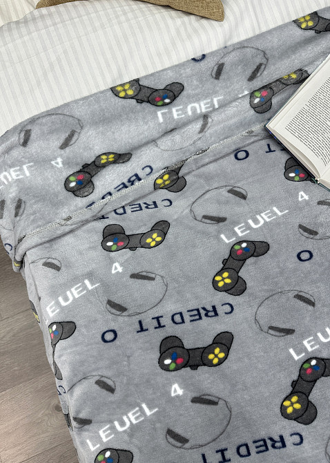 Плед-покривало Decorator WellSoft PLAYER 150х210 см з принтом "Геймпад" (87-190) Київ - фото 2