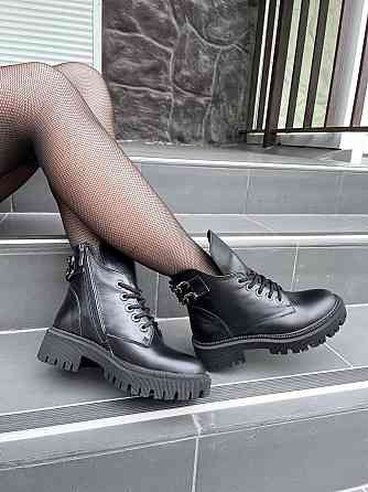 Женские ботинки GREMMY черные натуральная кожа весна-осень высота 13 см (4954) 38р.39р.40р. Коломыя
