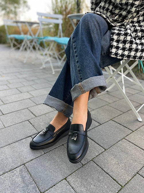 Лофери жіночі Notta bene чорні натуральна шкіра 37р.-24см. (5628) Коломия - фото 4