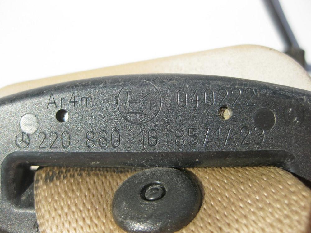 Mercedes-Benz  A2208601685 1A23 Ремінь безпеки задній центральний бежевий S-Class W220 Одеса - фото 6