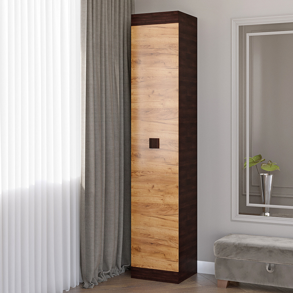 Шафа-пенал закрита Еверест Соната венге темний + дуб крафт золотий (DTM-2276) Дніпро - фото 1