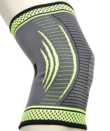 Компресійний наколінник MadMax MFA-284 3D Compressive knee support Dark grey/Neon green M Каменское