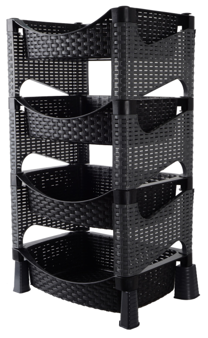 Етажерка 4-х ярусна Violet House 0740 Ротанг Гелаксі Black (7035364) Київ - фото 2