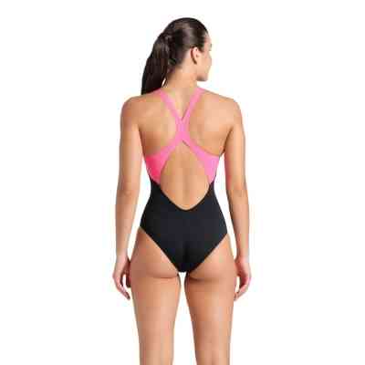 Купальник Arena Dreamhline Swimsuit V Back 008328-500 чорний, фіолетовий, бірюзовій 42 (3468337427971) Вінниця