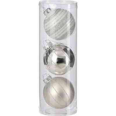 Ялинкова іграшка House Of Seasons Скляні кульки 3 шт D7 см Срібні (8718861801569) Вінниця