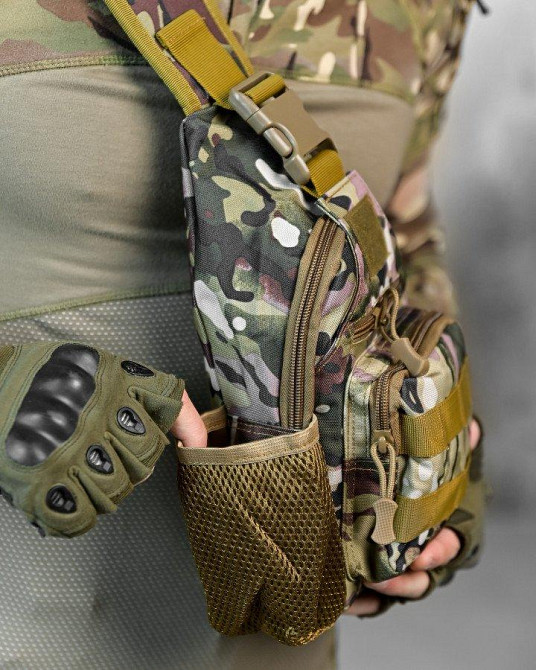 Армейська нагрудна сумка рюкзак з USB-портом захисник мультикам ДЛ7538 Одеса - фото 2