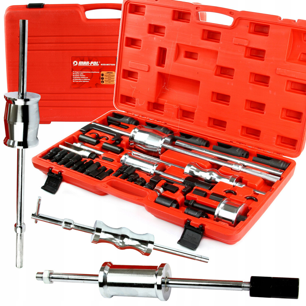 Универсальный Инерционный съемник дизельных форсунок с адаптерами в кейсе Mar-Pol (M57689) Нововолынск - изображение 1
