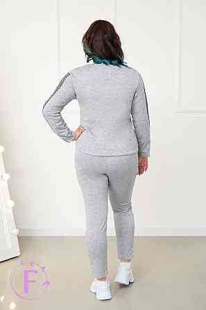 Демісезонний прогулянковий костюм із трикотажу "Wonderlend" оптом | Норма і батал | Розпродаж моделітал 54-56, Сірий Київ