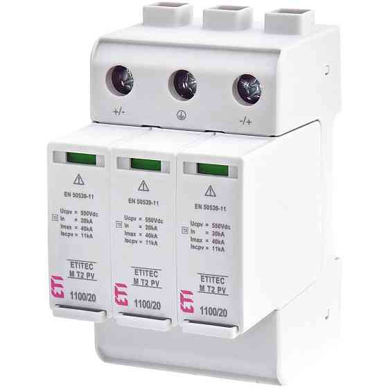Обмежувач перенапруги ETI ETITEC M T2 PV 1100/20 Y (для PV систем) (2440515) ( 29561 ) Харьков