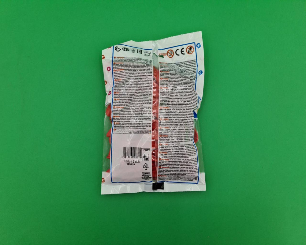 Повітряні кульки 3" (8 см) пастель червоні латексні бомбочки 100 шт Gemar (1 пачка) Харків - фото 2