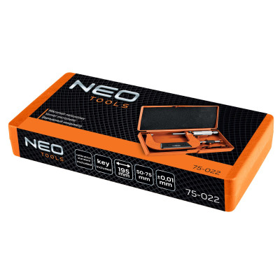 Мікрометр Neo Tools з верн'єром 50-75 мм, ±0.01 мм/м (75-022) Вінниця - фото 9