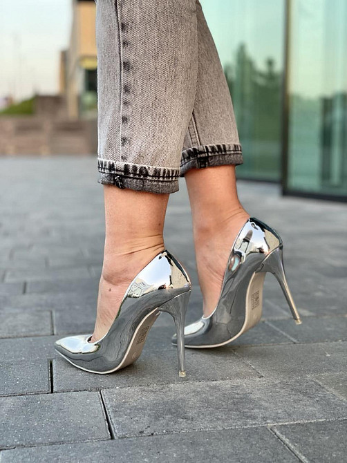 Comer Туфлі жіночі COMER срібні еко-лак каблук 11см 36р (4789) Коломыя - изображение 9