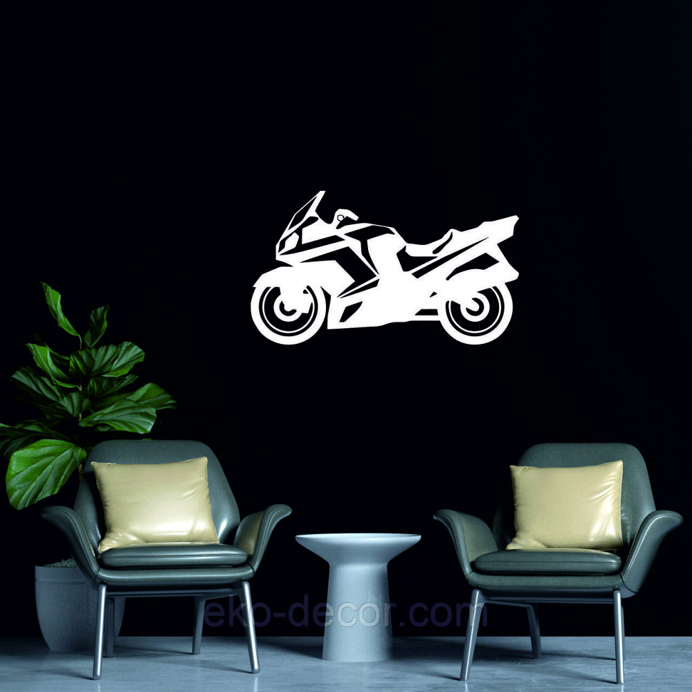 Декоративное настенное Панно «Мотоцыкл» Декор на стену 70*40 см, Белый Киев - изображение 3
