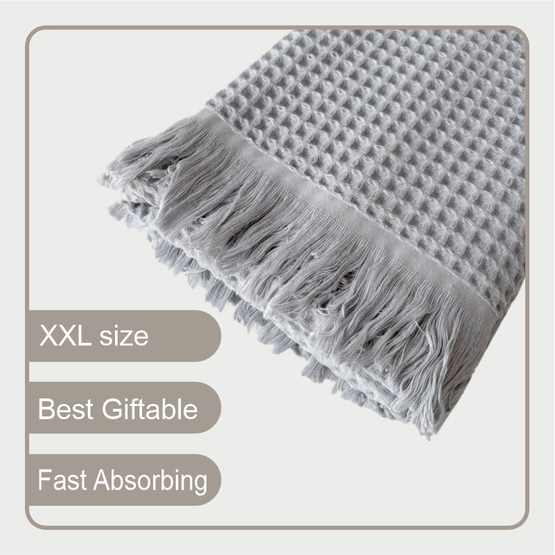 Вафельний рушник Lovely Svi - бавовна-  для ванної, готелів, спа - XXL 90х180 см -Сірий (402465) Київ - фото 2