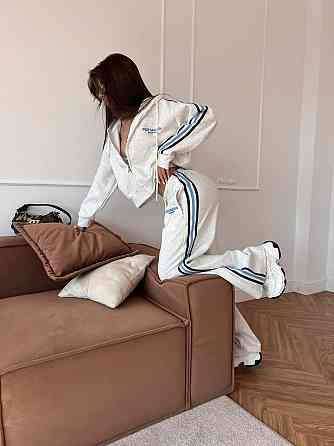 Женский спортивный оверсайз костюм двойка: кофта и штаны с лампасами Меланж Одесса