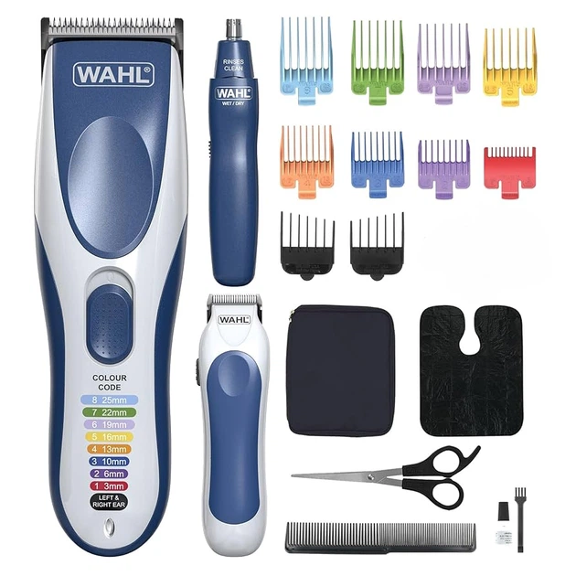 Бездротовий набір для стрижки Wahl Colour Pro 3-в-1, акумуляторна машинка для стрижки, тример для носа та вух, кольорові насадки Київ - фото 2