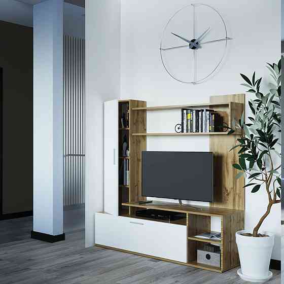 Стенка в гостиную Doros Кона 151х40х147 см Дуб тахо/Белый (DRS-011310) Львов