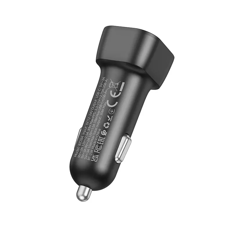 Автомобільний зарядний пристрій BOROFONE BZ28A Trophie PD30W+QC3.0 car charger Black Одеса - фото 7