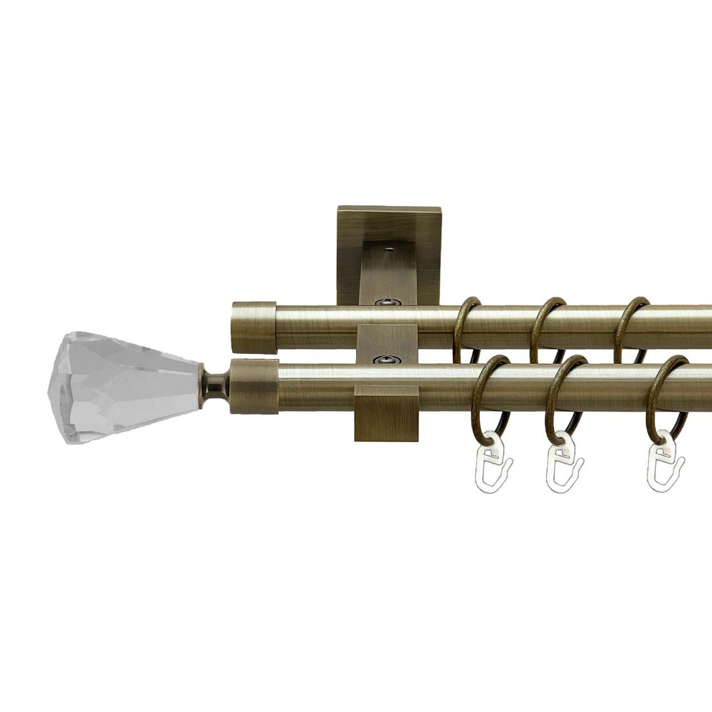 Карниз Orvit Лучетта металевий дворядний техно гладка труба кільце металеве Антик 19\19 мм 240 см Львов - изображение 1