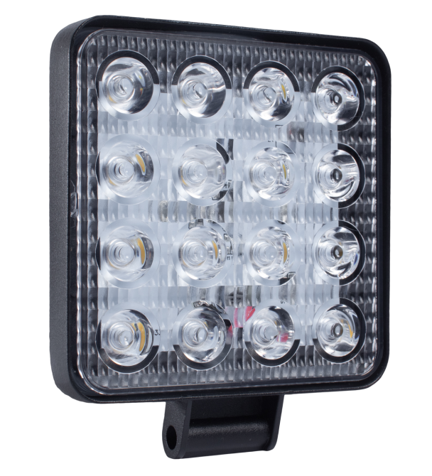 Фара LED квадратна (світло синій), 16 led діодів, 6500K, 12 В, (110 мм х 110 мм х 15 мм), led chip 3030, IP65, Мукачево - фото 8