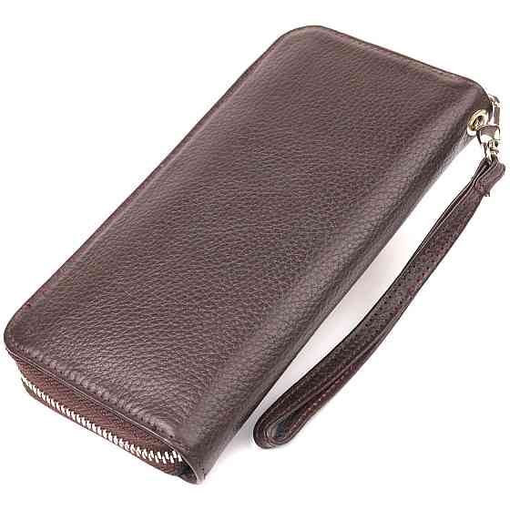 Практичний гаманець для жінок із натуральної зернистої шкіри CANPELLINI 21617 Коричневий Київ