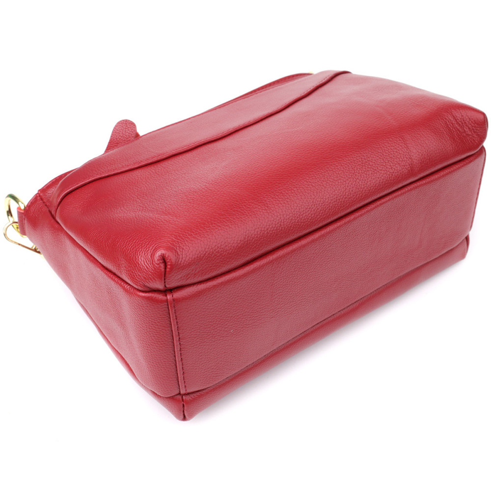 Женская сумка с твердым дном из натуральной кожи Vintage 22982 Красный Киев - изображение 6