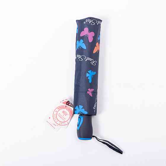 Зонт полуавтомат с принтом прочный из полиэстера диаметр 97 см Синий HP-23-2BL Киев