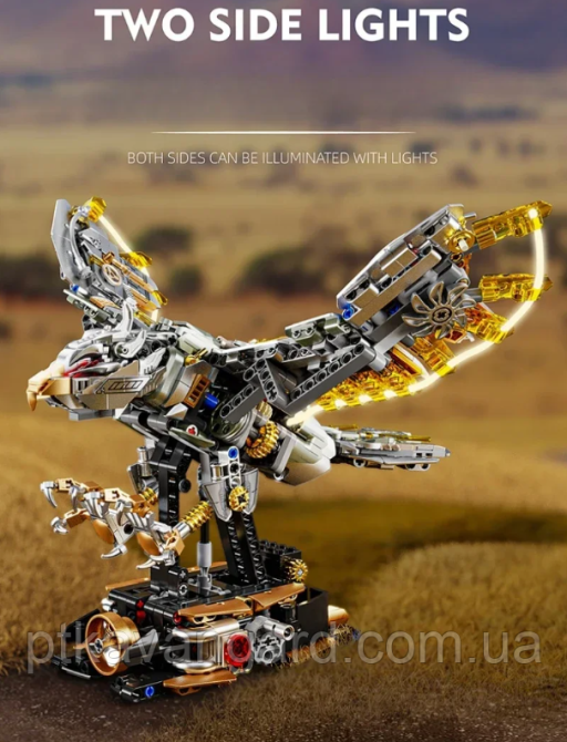 Конструктор орел механічний двосторонній 1168 деталей 13084 з підсвічуванням Хмельницький - фото 3