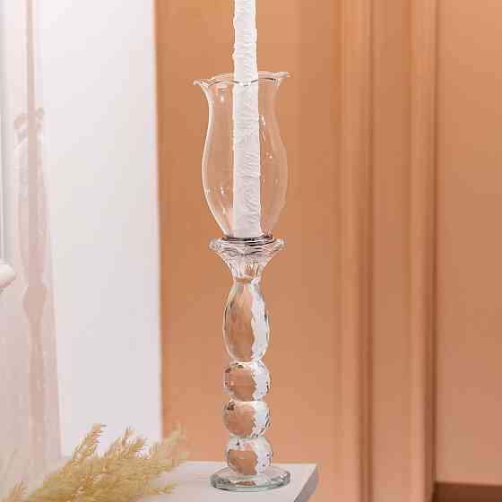 Підсвічник скляний 7×34.5 см підсвічник декоративний келих на ніжці HP-4-6L Київ