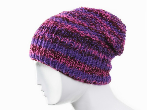 Шапка біні ручної в'язки з вовни Київ - фото 1