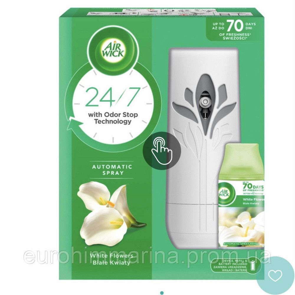 Автоматический аэрозольный освежитель воздуха Air Wick F'matik complete White Flowers Виноградов - изображение 1