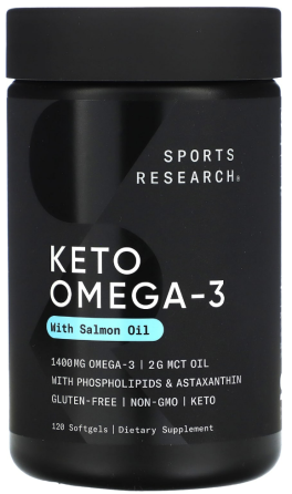 Кето Омега-3 з олією лосося Sports Research Keto Omega 120 капс Київ