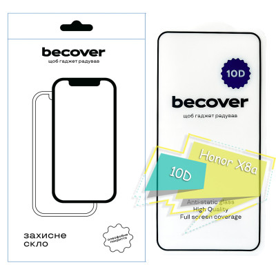 Скло захисне BeCover Honor X8a 10D Black (713163) Вінниця - фото 1