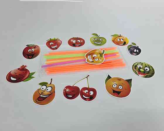 Соломка-трубочка "Фрукти" d6-260мм люминесц (12)*500 (1 шт) Харків