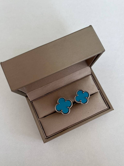 Кольцо Van Cleef посеребрение / кольцо летнее голубой клевер Одесса - изображение 1