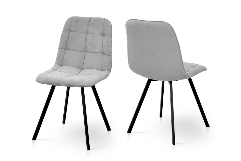 Стілець Софт, метал чорний/ тканина світло сіра Київ - фото 4