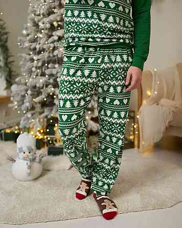 Чоловічий комплект зі штанами — Новорічний орнамент- Family look для сім'ї Tom John 93435 M Київ