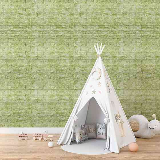 Самоклеюча декоративна панель цегла глибокий зелений Київ