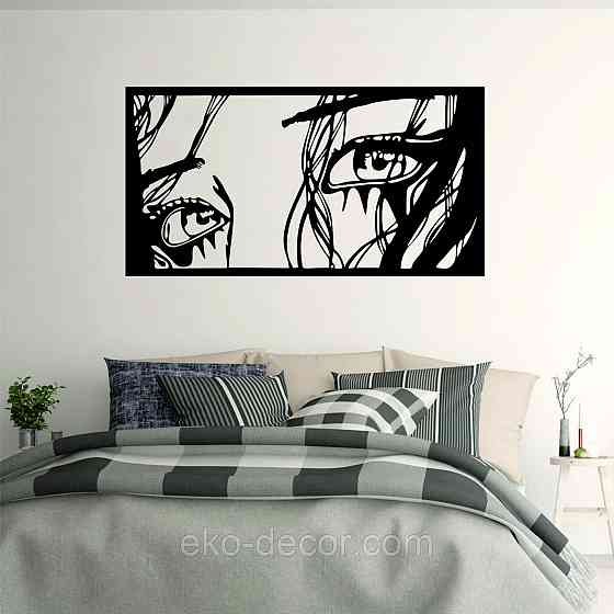 Декоративное настенное Панно «Девушка» Декор на стену 70*36 см, Черный Киев